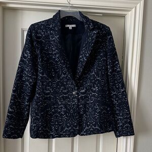 CAbi Navy Patterned Women's Blazer